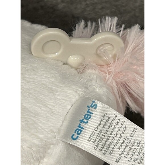 Carters Plush Unicorn White Pink Baby Lovey Wind Up Musical Toy Twinkle Star New - Picture 5 of 6